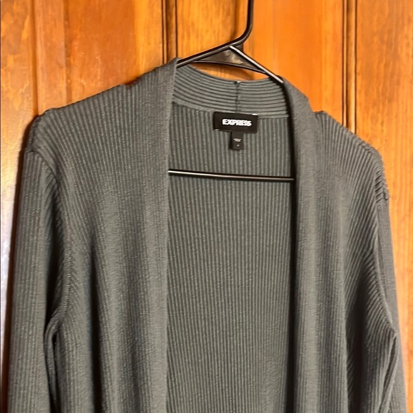 Express Green Long Sleeve Cardigan Sweater - Picture 4 of 5